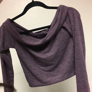 Purple off the shoulder shirt